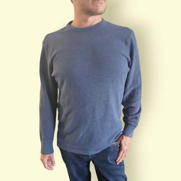 Eddie Bauer Dark Blue Thermal Long Sleeve Tee Size Medium - Picture 5 of 6